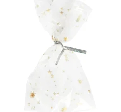 Rico Design Backen|Bastelfolie>Bodenbeutel "Goldene Sterne" mit Verschlussstreifen