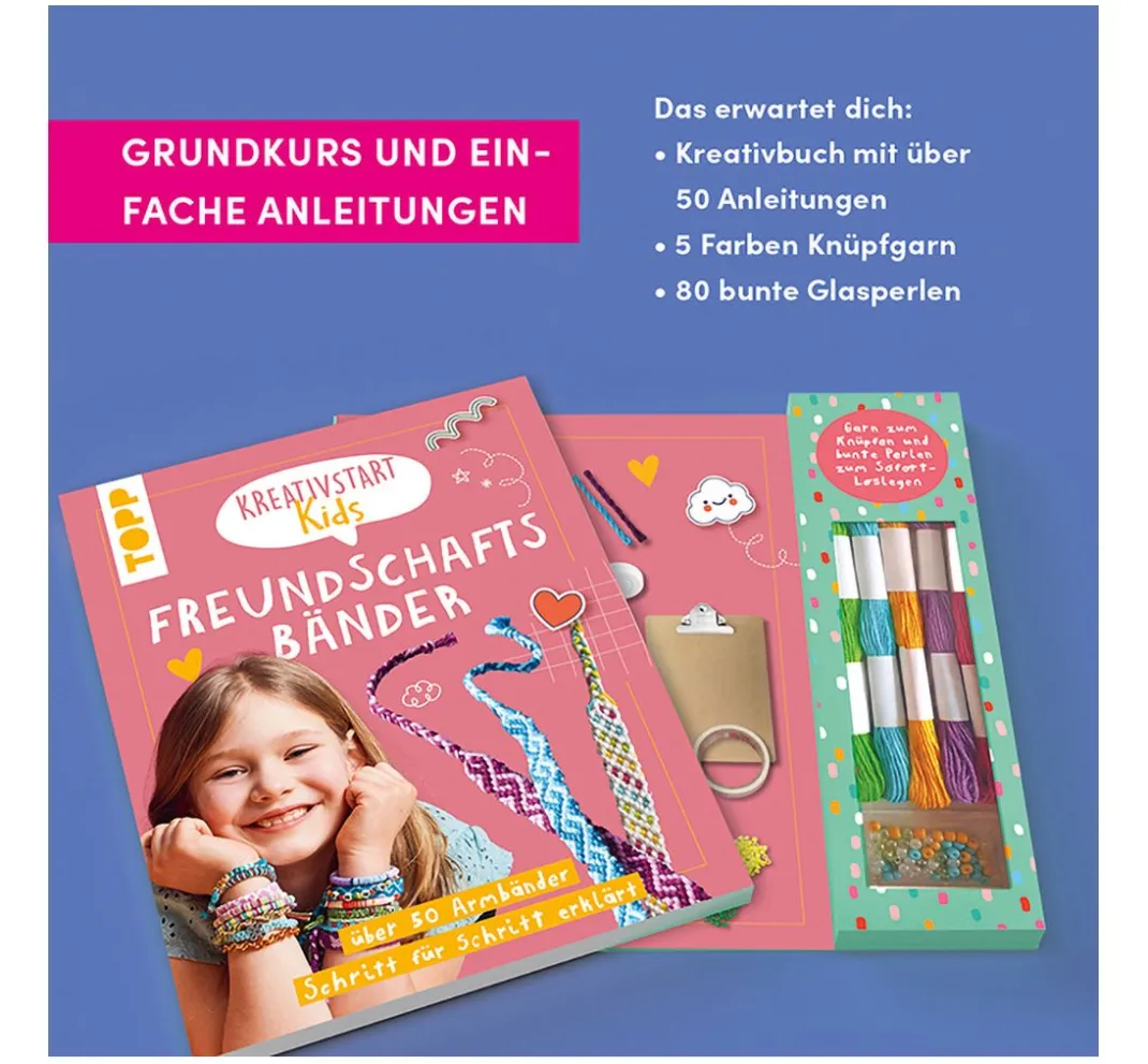 Kinder Topp Kinderbücher|Freundschaftsarmbänder>Buch "Kreativstart Kids - Freundschaftsbänder"
