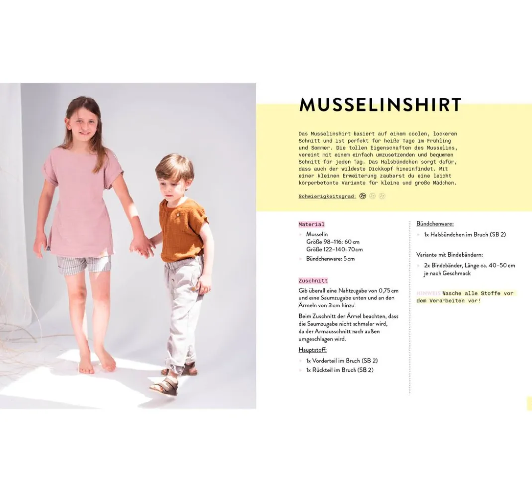 EMF Nähanleitungen>Buch "Mini-Masterclass - Nähen mit Musselin für Kids"