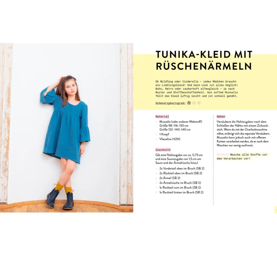 EMF Nähanleitungen>Buch "Mini-Masterclass - Nähen mit Musselin für Kids"
