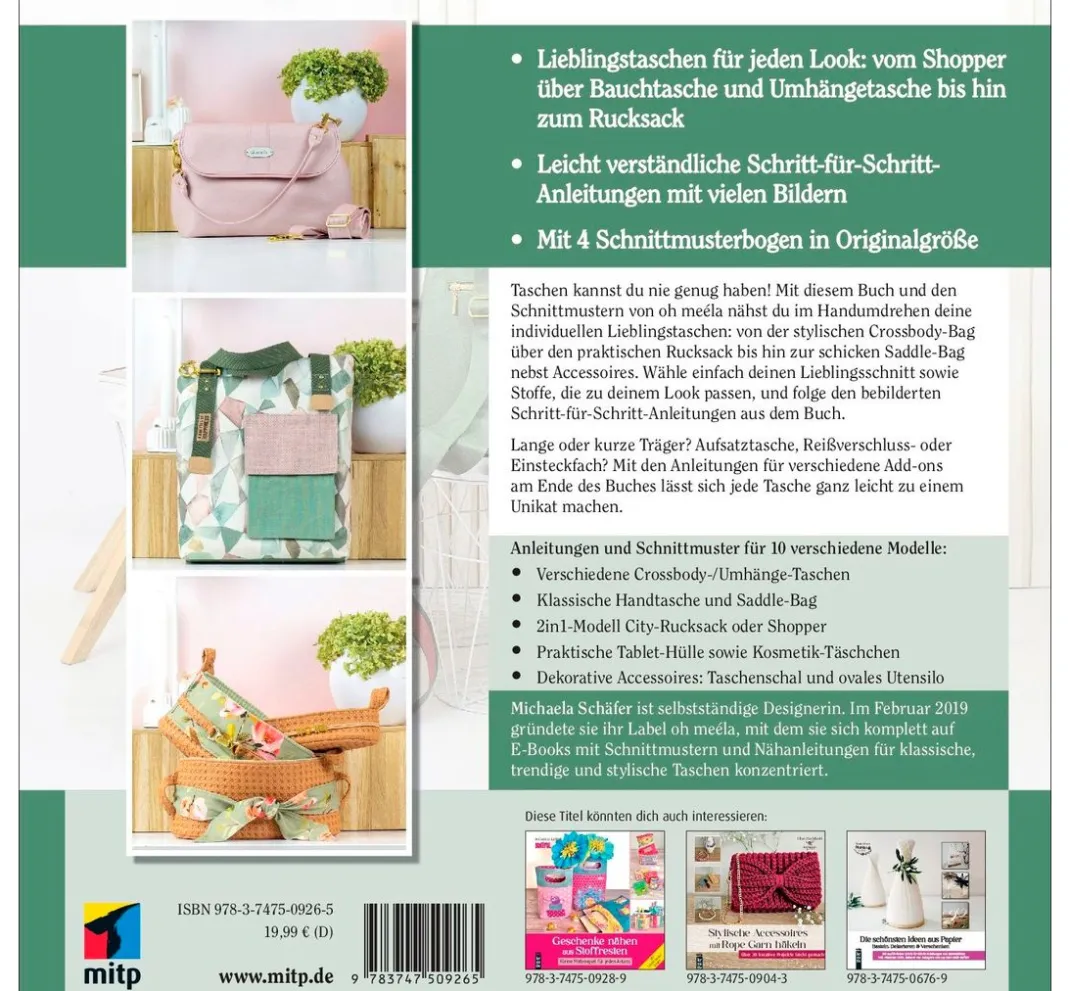 mitp Schnittmuster|Nähanleitungen>Buch "Taschen selber nähen"