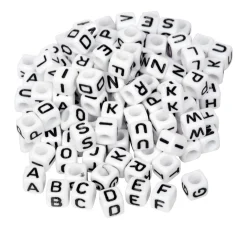 Kinder PRACHT Freundschaftsarmbänder|Perlenmix>Buchstabenperlen "Schwarz"