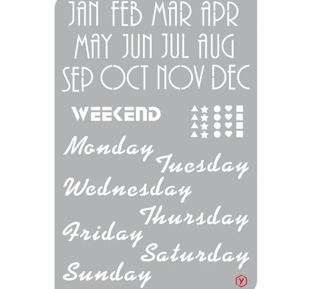 Pronty Crafts Bullet Journal|Accessoires Fürs Bullet Journal>Bullet Journal Schablone "Kalender"