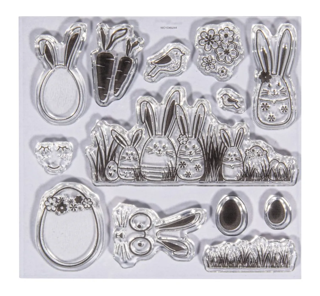 Rayher Stempel & Zubehör|Kartengestaltung>Clear Stamps "Hasenfamilie"