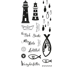 Rayher Kartengestaltung|Scrapbooking>Clear Stamps "Leuchtturm, Fische & Co"
