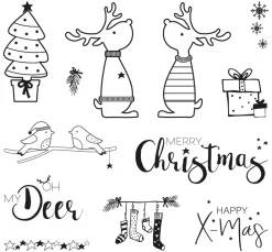 Rayher Stempel & Zubehör|Scrapbooking>Clear Stamps "Rentierfreunde"