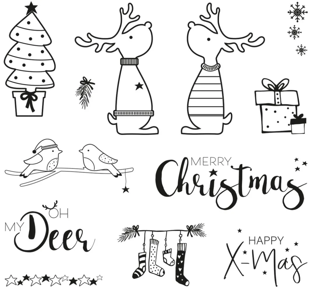 Rayher Stempel & Zubehör|Scrapbooking>Clear Stamps "Rentierfreunde"