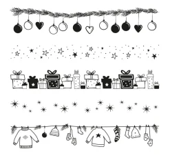 Rayher Stempel & Zubehör|Scrapbooking>Clear Stamps "Weihnachtsbordüren"