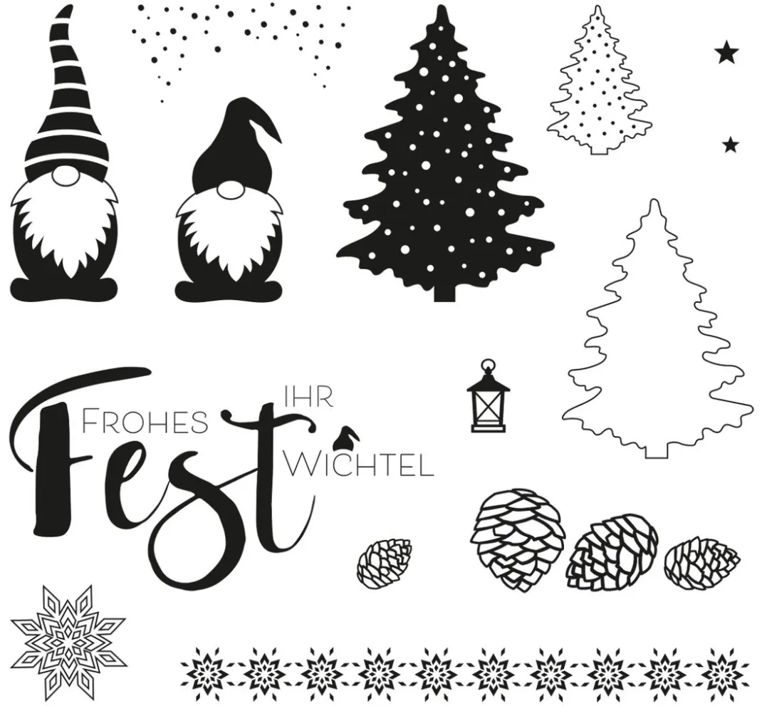 Rayher Stempel & Zubehör|Scrapbooking>Clear Stamps "Wichtelweihnacht"