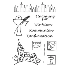 efco Stempel & Zubehör|Kartengestaltung>Clear Stempel-Set "Kommunion/Konfirmation"