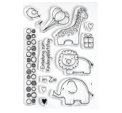 Kinder efco Weiteres|Stempel & Zubehör>Clear Stempel-Set "Zoo"