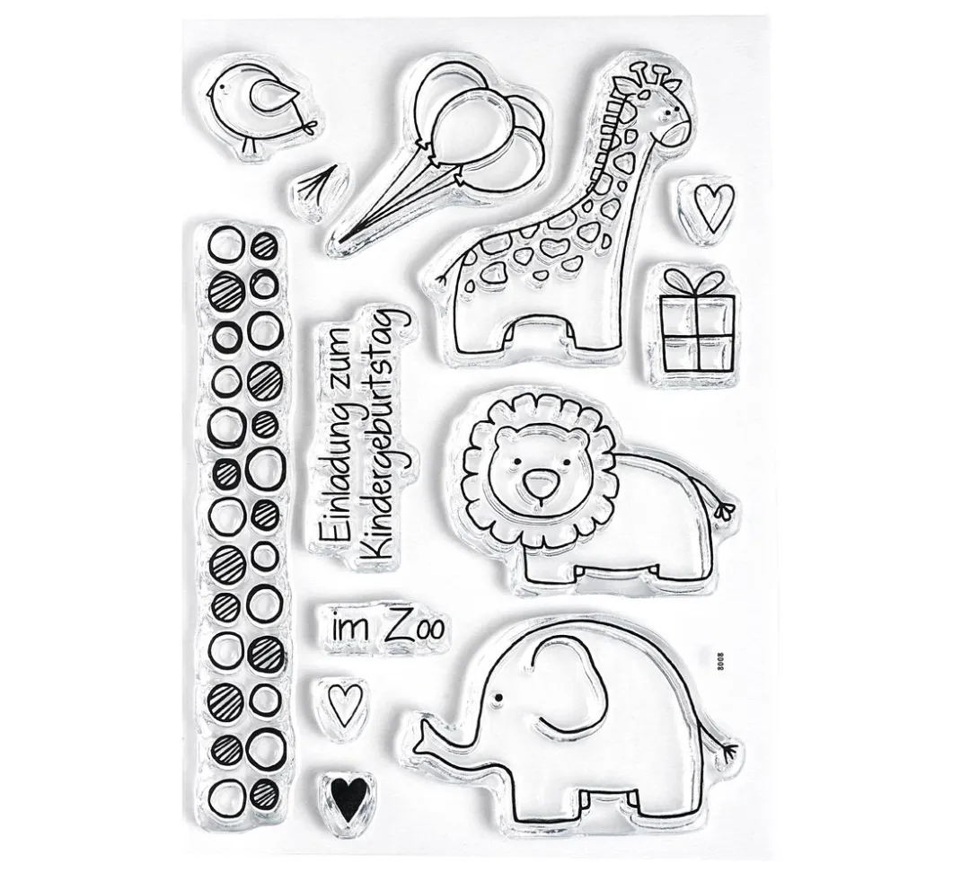Kinder efco Weiteres|Stempel & Zubehör>Clear Stempel-Set "Zoo"