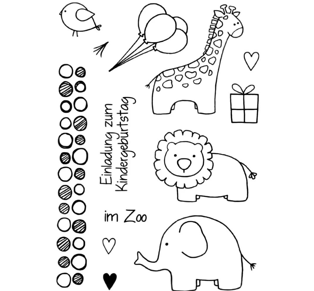 Kinder efco Weiteres|Stempel & Zubehör>Clear Stempel-Set "Zoo"