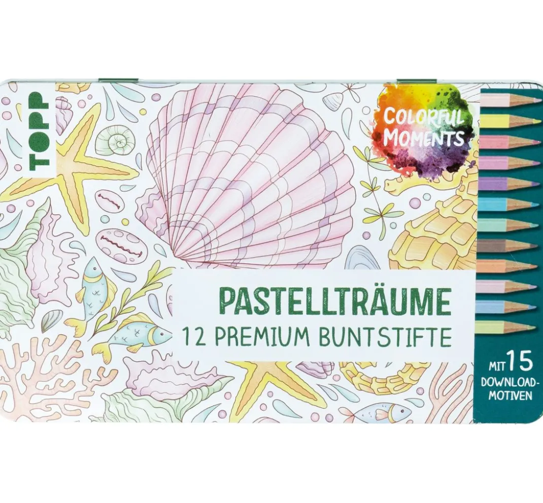 Kinder Topp Stifte & Marker|Malen & Zeichnen>Colorful Moments Designdose mit Buntstiften - Pastellträume