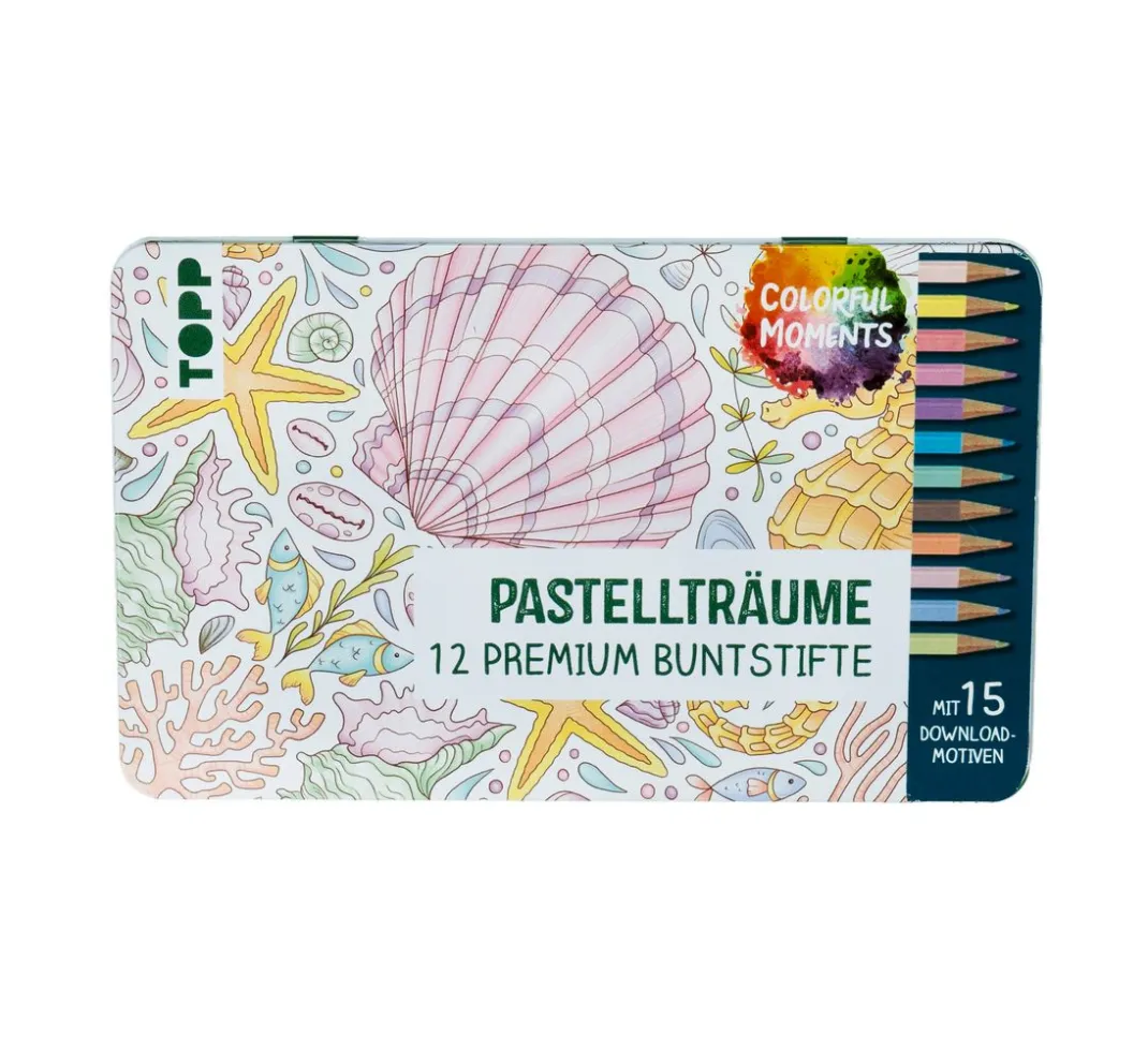 Kinder Topp Stifte & Marker|Malen & Zeichnen>Colorful Moments Designdose mit Buntstiften - Pastellträume