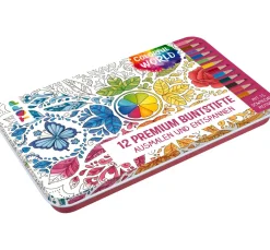 Kinder Topp Stifte & Marker|Malen & Zeichnen>Colorful World Designdose mit 12 Premium-Buntstiften