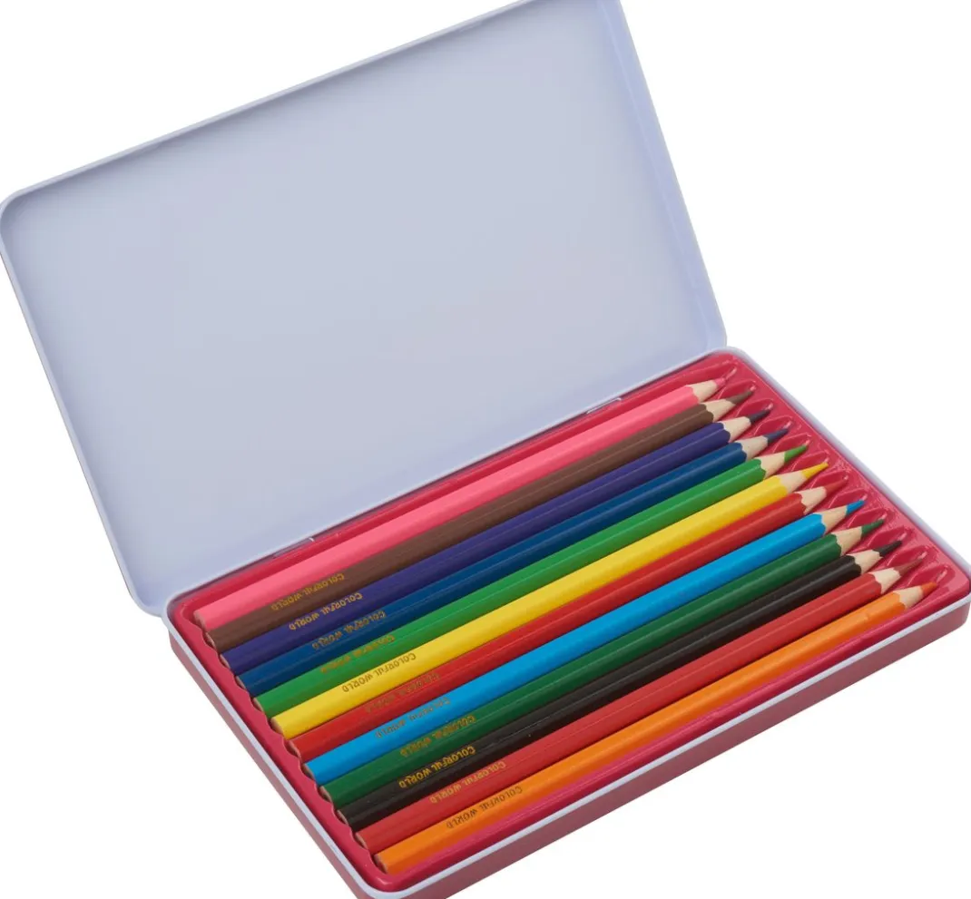 Kinder Topp Stifte & Marker|Malen & Zeichnen>Colorful World Designdose mit 12 Premium-Buntstiften