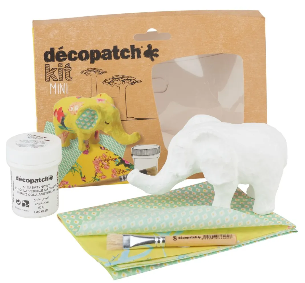 Kinder décopatch Papier-Bastelsets|Décopatch>Kit Mini "Elefant"