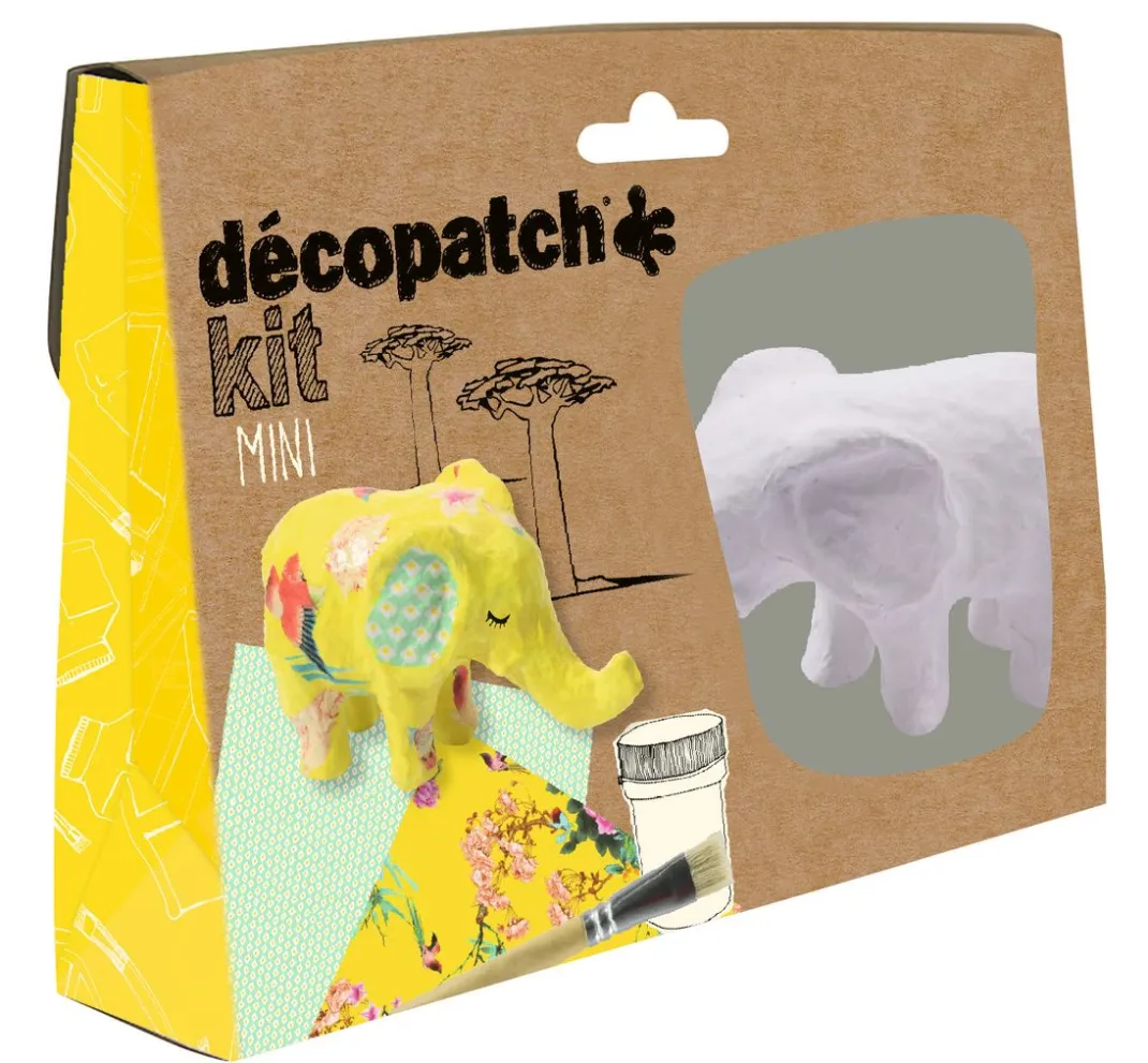 Kinder décopatch Papier-Bastelsets|Décopatch>Kit Mini "Elefant"