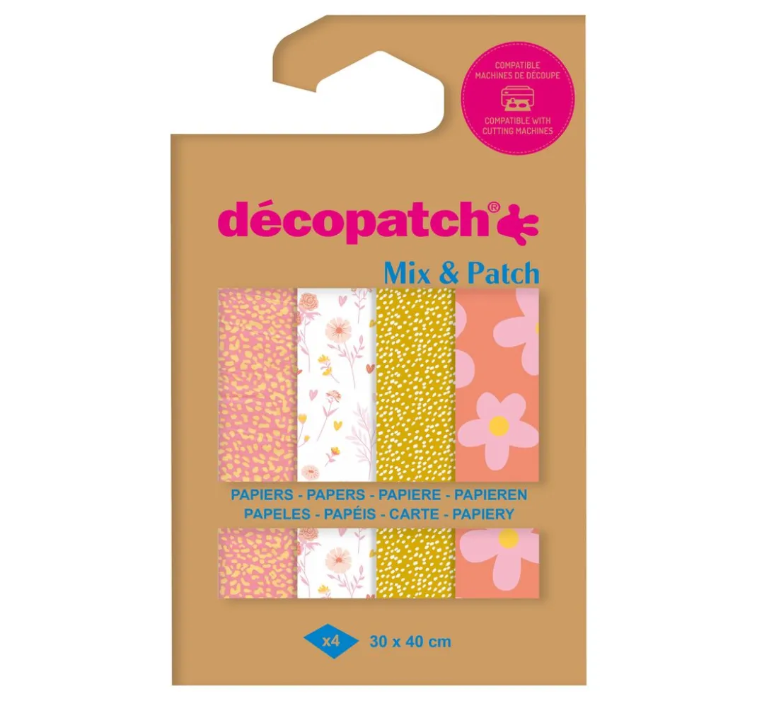 décopatch Décopatch-Papier|Décopatch>Pocket Hot-Foil Collection Mix and Patch "Sunny Flowers"