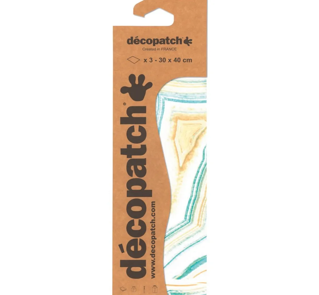décopatch Décopatch|Seidenpapier & Strohseide>-Papier "Marmor-Lagune"