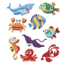 Kinder PRACHT Deko-Bastelsets|Diamond Karten & -Sticker>Diamond Painting Sticker Bastelset "Unterwasserwelt"