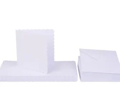 Craft UK Limited Karten & Umschläge|Kartengestaltung>Doppelkarten mit Umschlägen "Wellenrand", 12,5 x 12,5 cm, 50 Stück