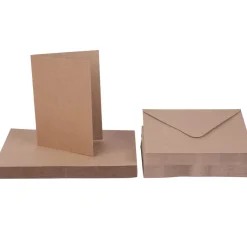 Craft UK Limited Kartengestaltung|Karten & Umschläge>Doppelkarten mit Umschlägen "Kraftpapier", DIN A6, 50 Stück