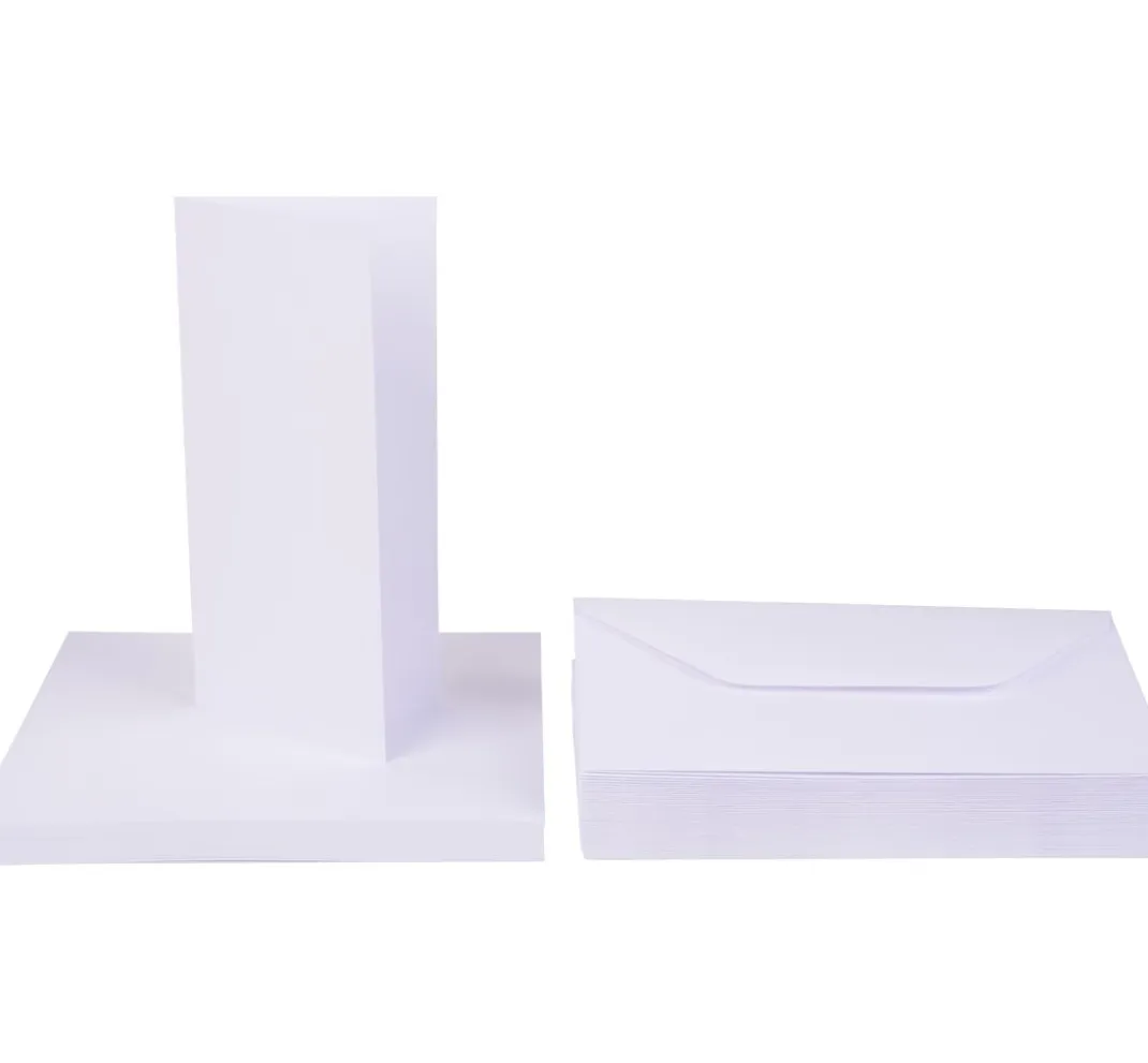 Craft UK Limited Karten & Umschläge|Kartengestaltung>Doppelkarten mit Umschlägen "DIN Lang", 50 Stück