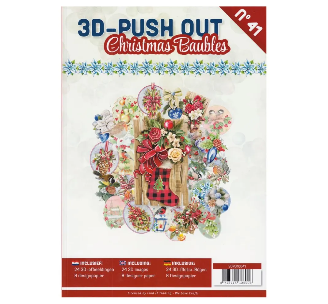 FINDit 3D-Motivbögen|Kartengestaltung>3D-Stanzbogenbuch "Christmas Baubles"