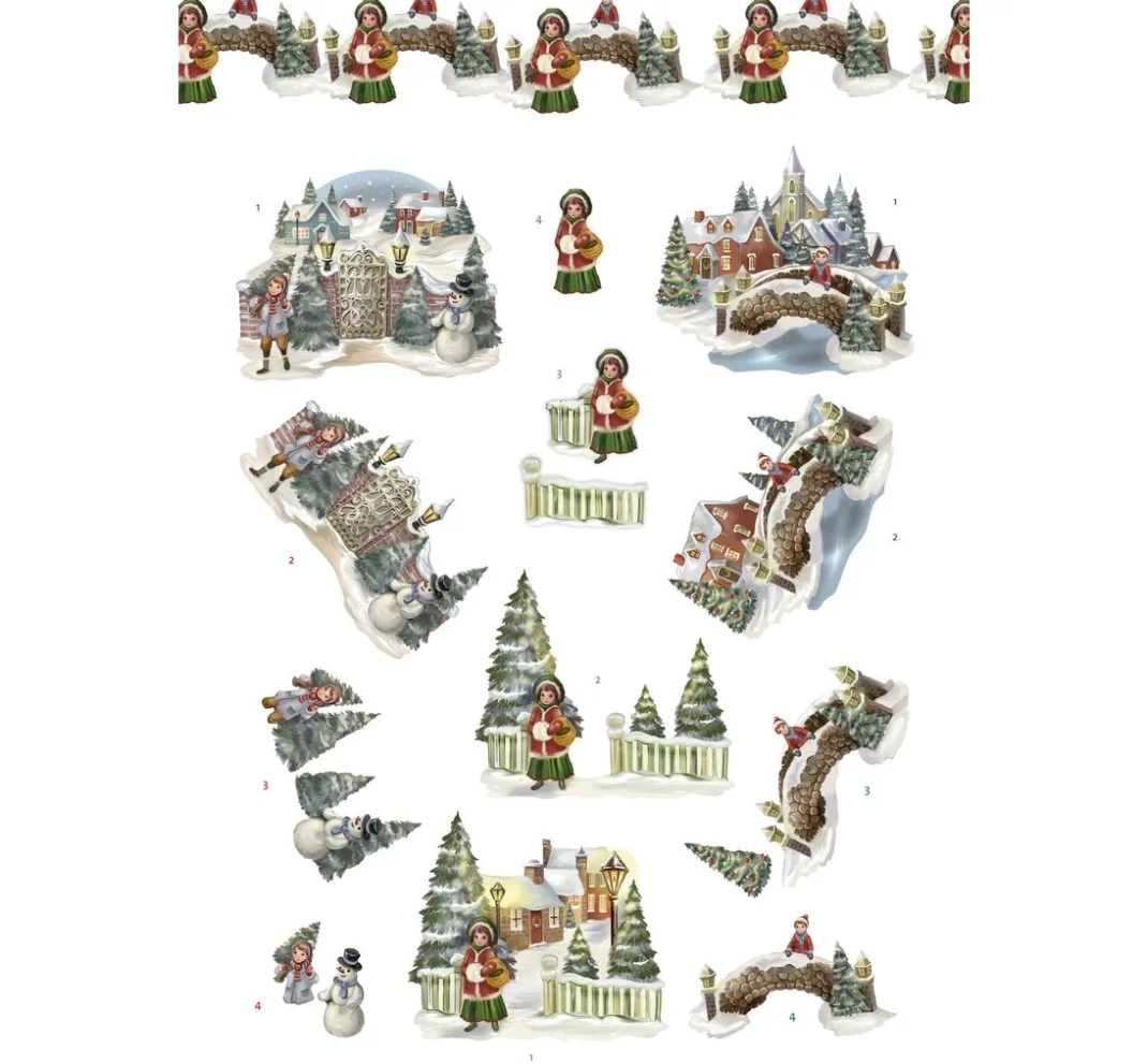 FINDit 3D-Motivbögen|Kartengestaltung>3D-Stanzbogenbuch "Christmas Village"