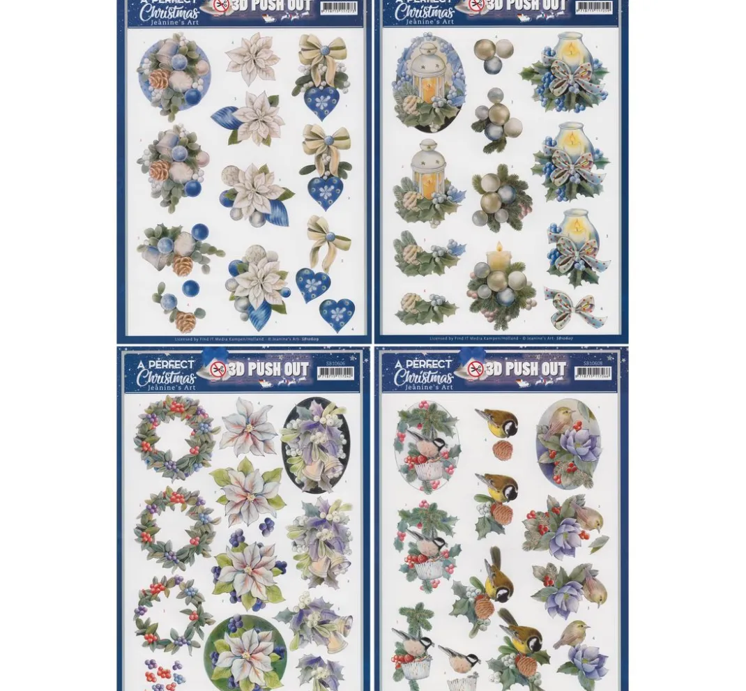 FINDit 3D-Motivbögen|Kartengestaltung>3D-Stanzbogen-Set "A perfect Christmas"