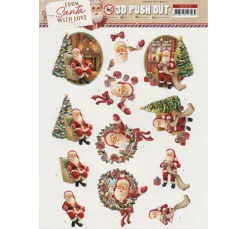 FINDit 3D-Motivbögen|Kartengestaltung>3D-Stanzbogen-Set "From Santa with love"