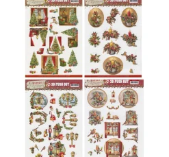 FINDit 3D-Motivbögen|Kartengestaltung>3D-Stanzbogen-Set "History of Christmas"