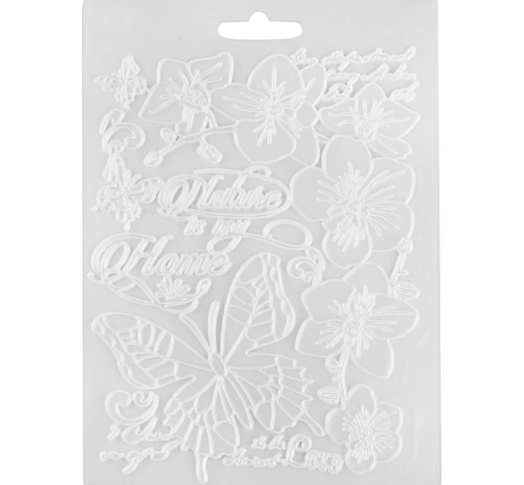Kinder Stamperia Modellier-Werkzeuge|Weiteres>3D-Texturform "Orchidee & Schmetterling"