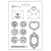 Kinder Stamperia Modellier-Werkzeuge|Weiteres>3D-Texturform "Shabby Rose - Letters & Seals"