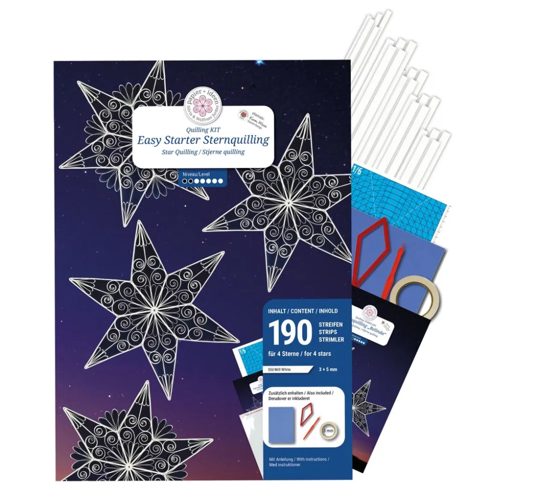 papier+ideen Quilling|Papier-Bastelsets>Easy Starter Quilling-Set "Stars"
