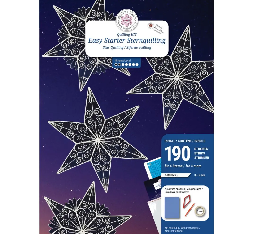 papier+ideen Quilling|Papier-Bastelsets>Easy Starter Quilling-Set "Stars"