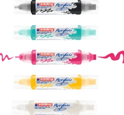 edding Stifte|Künstlerfarbe>5400 Acrylic "Acryl 3D - Basic", Double Liner, 5er-Set