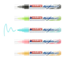 edding Stifte|Künstlerfarbe>5100 Acrylic "Acrylmarker - Pastell", Mittel, 5er-Set