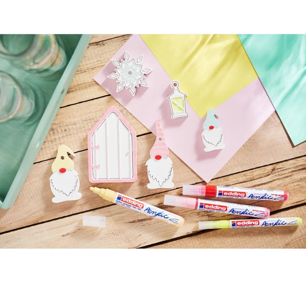edding Stifte|Künstlerfarbe>5100 Acrylic "Acrylmarker - Pastell", Mittel, 5er-Set