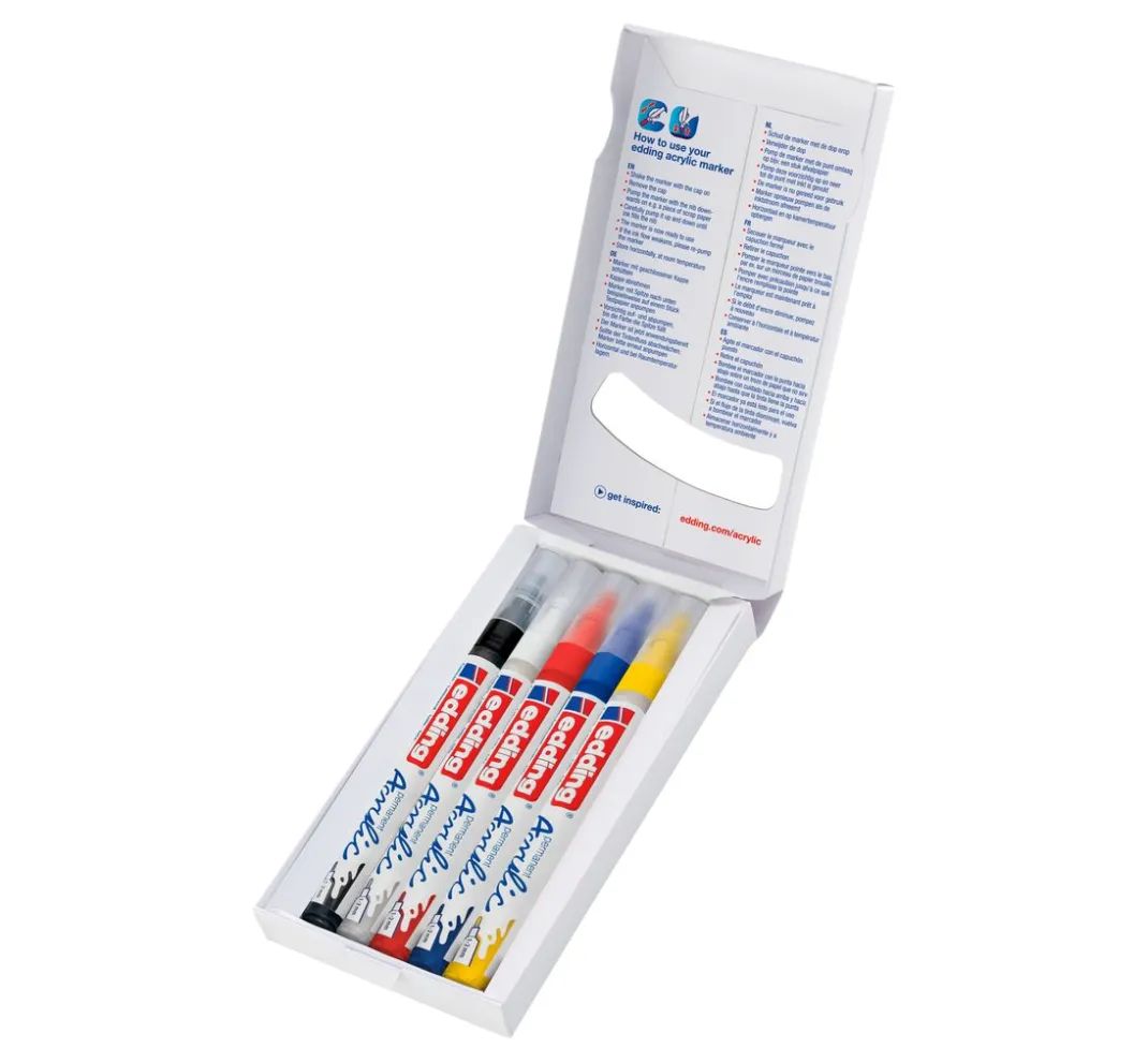 edding Stifte>5300 Acrylic "Acrylmarker - Basic", 5er-Set