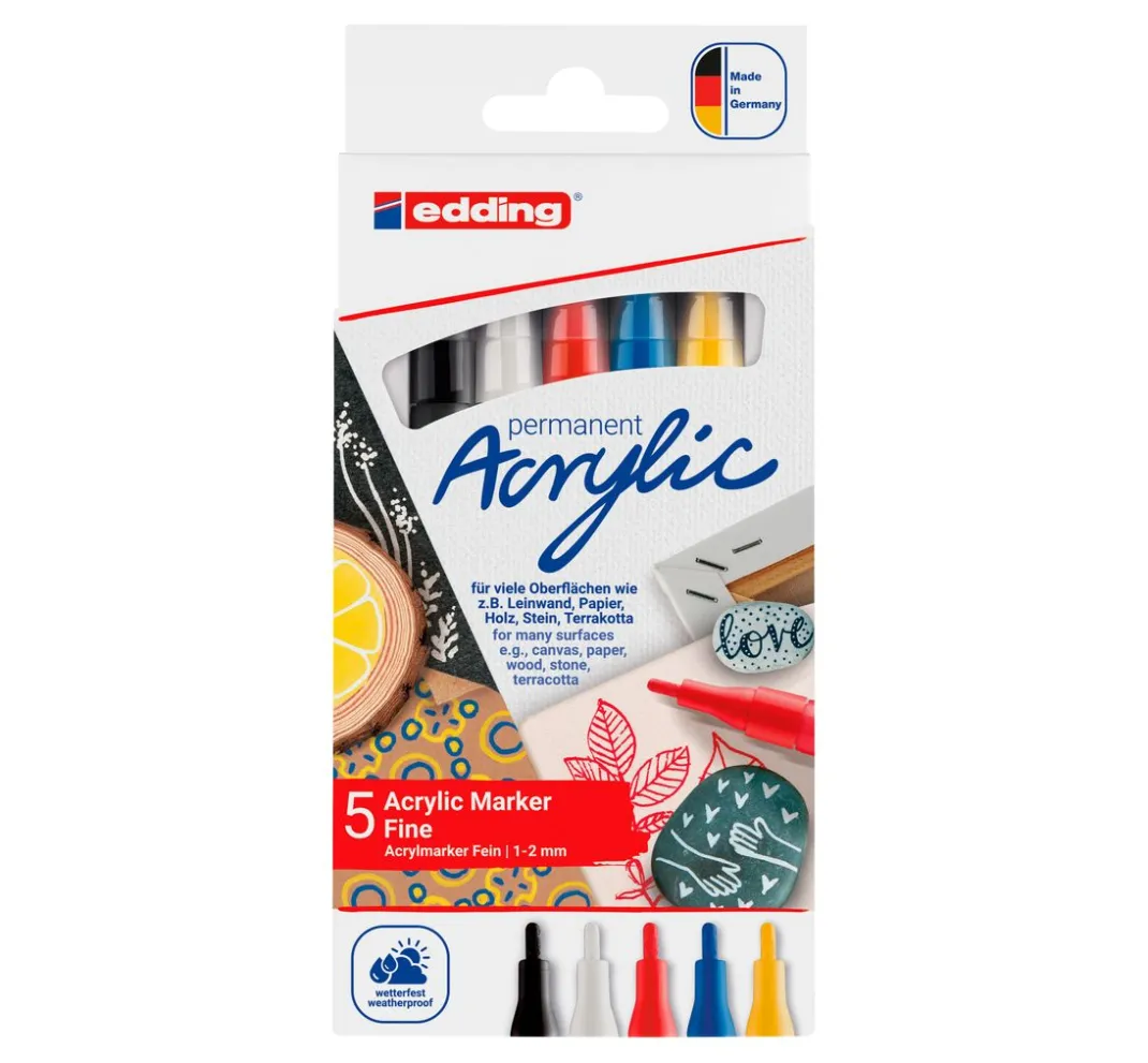edding Stifte>5300 Acrylic "Acrylmarker - Basic", 5er-Set