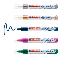 edding Künstlerfarbe|Stifte>5100 Acrylic "Acrylmarker - Festlich", Mittel, 5er-Set