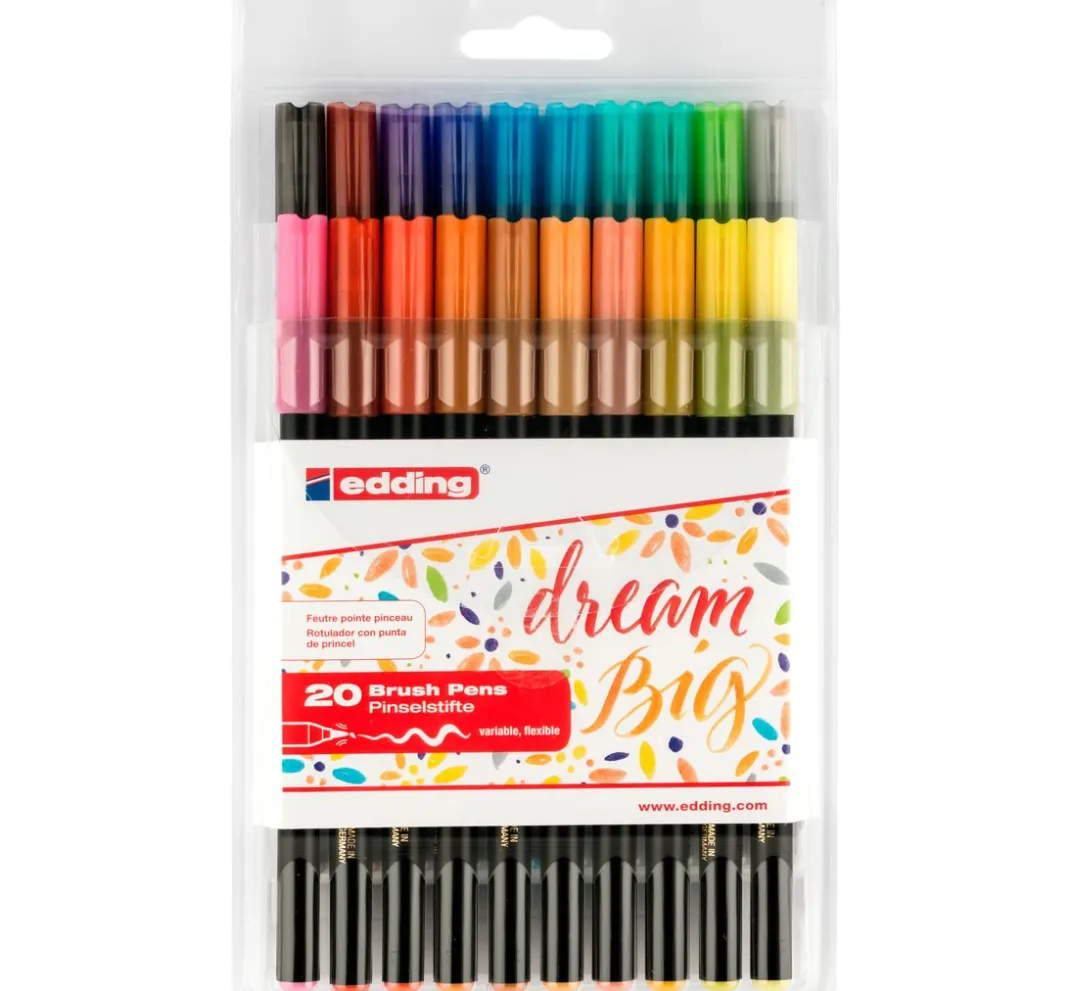 edding Stifte|Kartengestaltung>1340 "Brush Lettering", 20er-Set