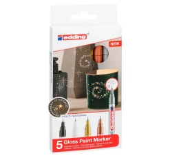 edding Lackfarbe|Stifte>780 Glanzlack-Marker Metallic, Basic, 5er-Set