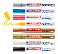 edding Stifte|Lackfarbe>750 Glanzlack-Marker Metallic/Pastell, 8er-Set