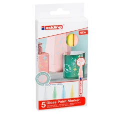 edding Lackfarbe|Stifte>751 Glanzlack-Marker Pastell, 5er-Set
