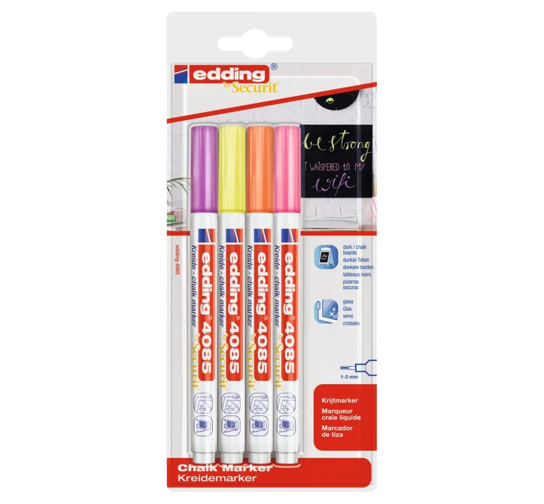 edding Tafelfarbe|Kreidefarbe>4085 Kreidemarker 4er-Set
