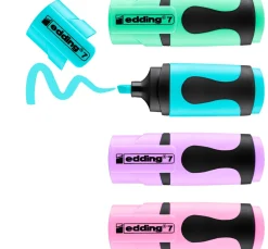 edding Stifte|Farbsets>7 "Mini-Textmarker" Pastell Set